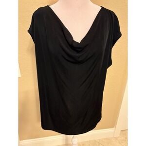 Chicos Travelers Kowl Neck Sleeveless Top, Black, Size3, XL